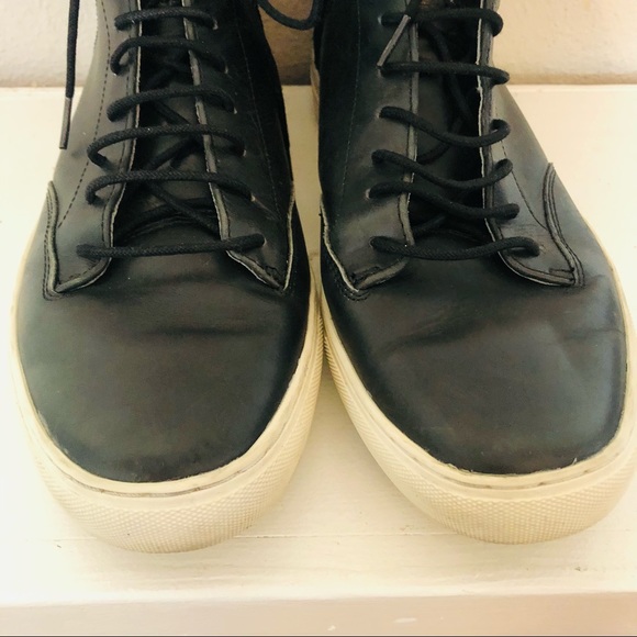 TCG Thoroughly Crafted Goods Porter Black Leather Men’s High Top Sneakers 12 - Picture 4 of 10